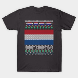 Holland Flag Ugly Christmas Xmas Patriot T-Shirt